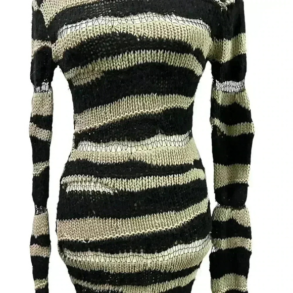 RtA Akamu Striped Mini Dress Size Small $395 Silk Cotton Semi Sheer Designer - Picture 12 of 15